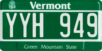 VT license plate YYH949
