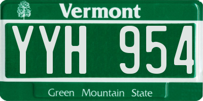 VT license plate YYH954