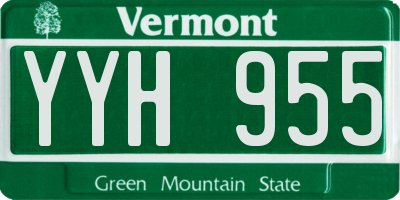 VT license plate YYH955