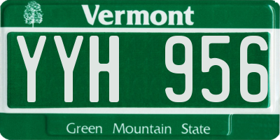 VT license plate YYH956