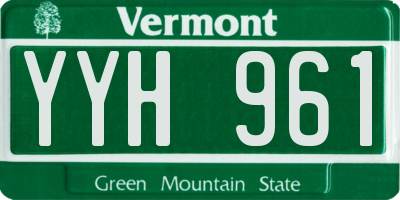 VT license plate YYH961