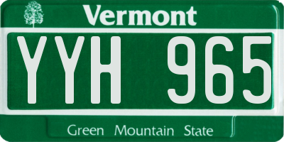 VT license plate YYH965