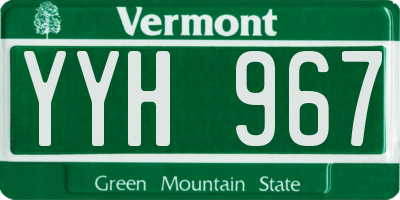 VT license plate YYH967