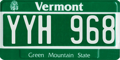 VT license plate YYH968