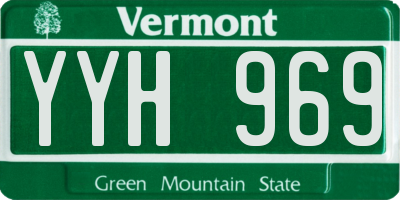 VT license plate YYH969