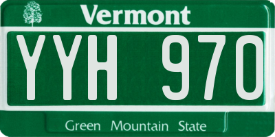 VT license plate YYH970