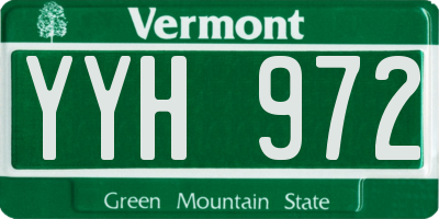 VT license plate YYH972