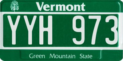 VT license plate YYH973