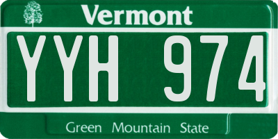 VT license plate YYH974