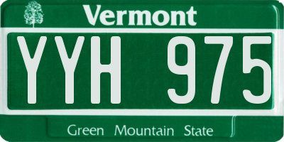 VT license plate YYH975
