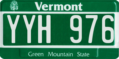 VT license plate YYH976