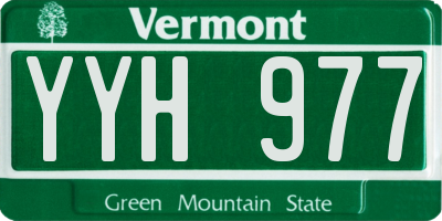 VT license plate YYH977