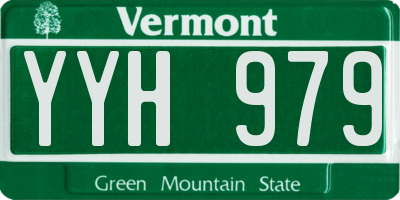 VT license plate YYH979