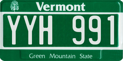 VT license plate YYH991
