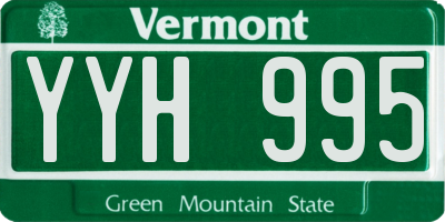 VT license plate YYH995