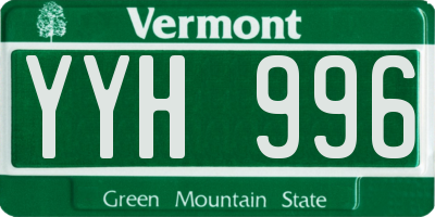 VT license plate YYH996