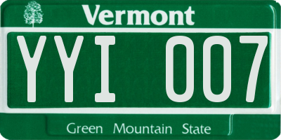 VT license plate YYI007