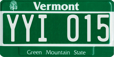 VT license plate YYI015