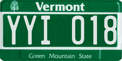 VT license plate YYI018