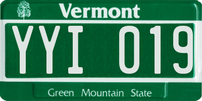 VT license plate YYI019