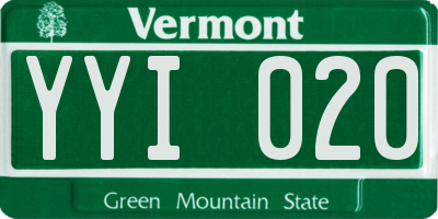 VT license plate YYI020