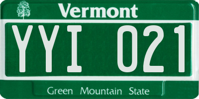 VT license plate YYI021