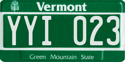 VT license plate YYI023