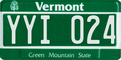 VT license plate YYI024