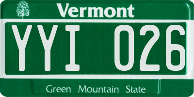 VT license plate YYI026