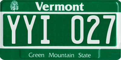 VT license plate YYI027