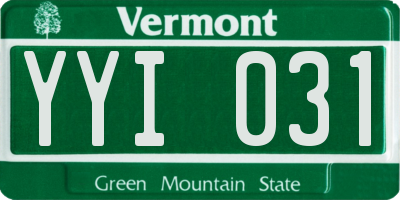 VT license plate YYI031