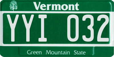 VT license plate YYI032