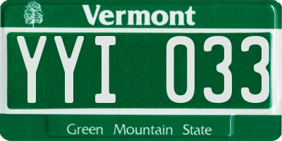 VT license plate YYI033