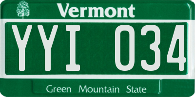 VT license plate YYI034