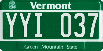 VT license plate YYI037