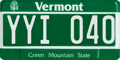 VT license plate YYI040