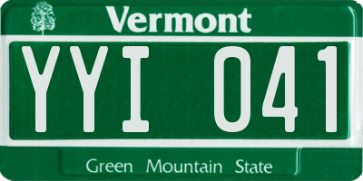 VT license plate YYI041