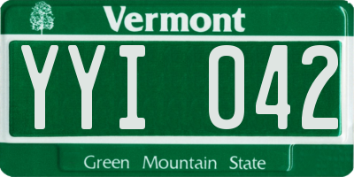 VT license plate YYI042