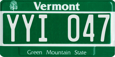 VT license plate YYI047
