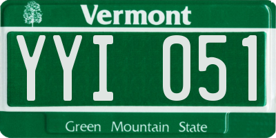 VT license plate YYI051