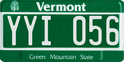VT license plate YYI056