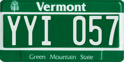VT license plate YYI057