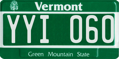 VT license plate YYI060