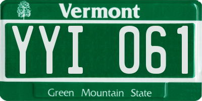 VT license plate YYI061