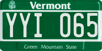 VT license plate YYI065