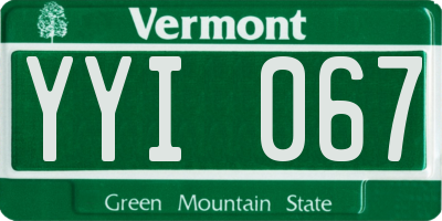VT license plate YYI067