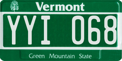 VT license plate YYI068