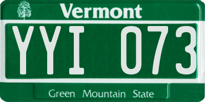 VT license plate YYI073
