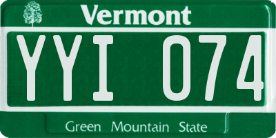 VT license plate YYI074