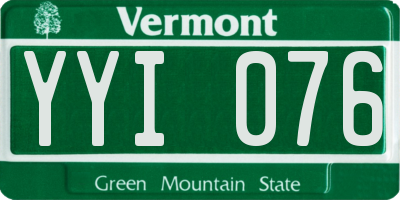 VT license plate YYI076